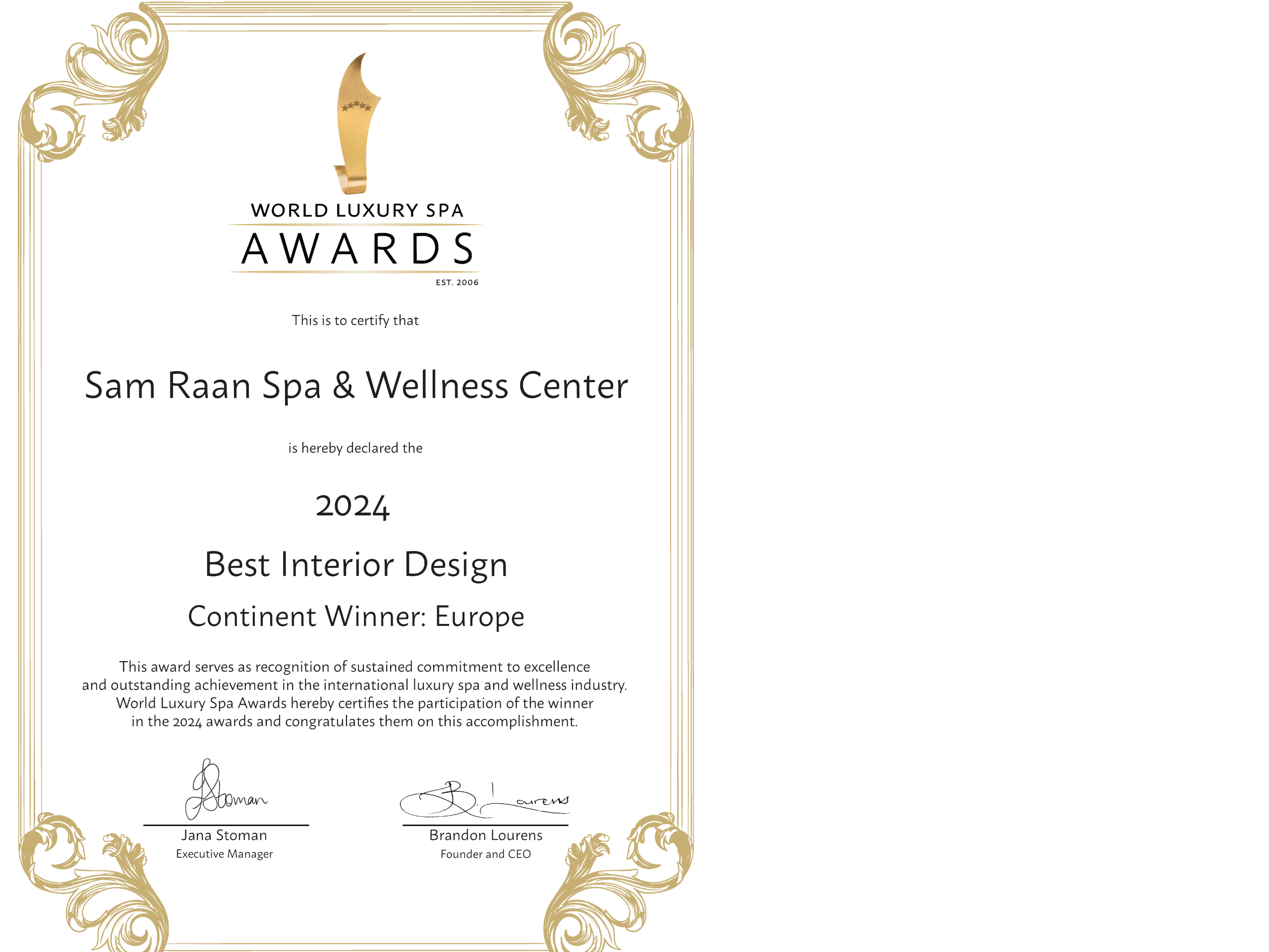 Win! Best Interior Design in Europe
